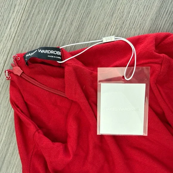 Naked Wardrobe Sculpted Draped Tie Dress - Picture 5 of 5